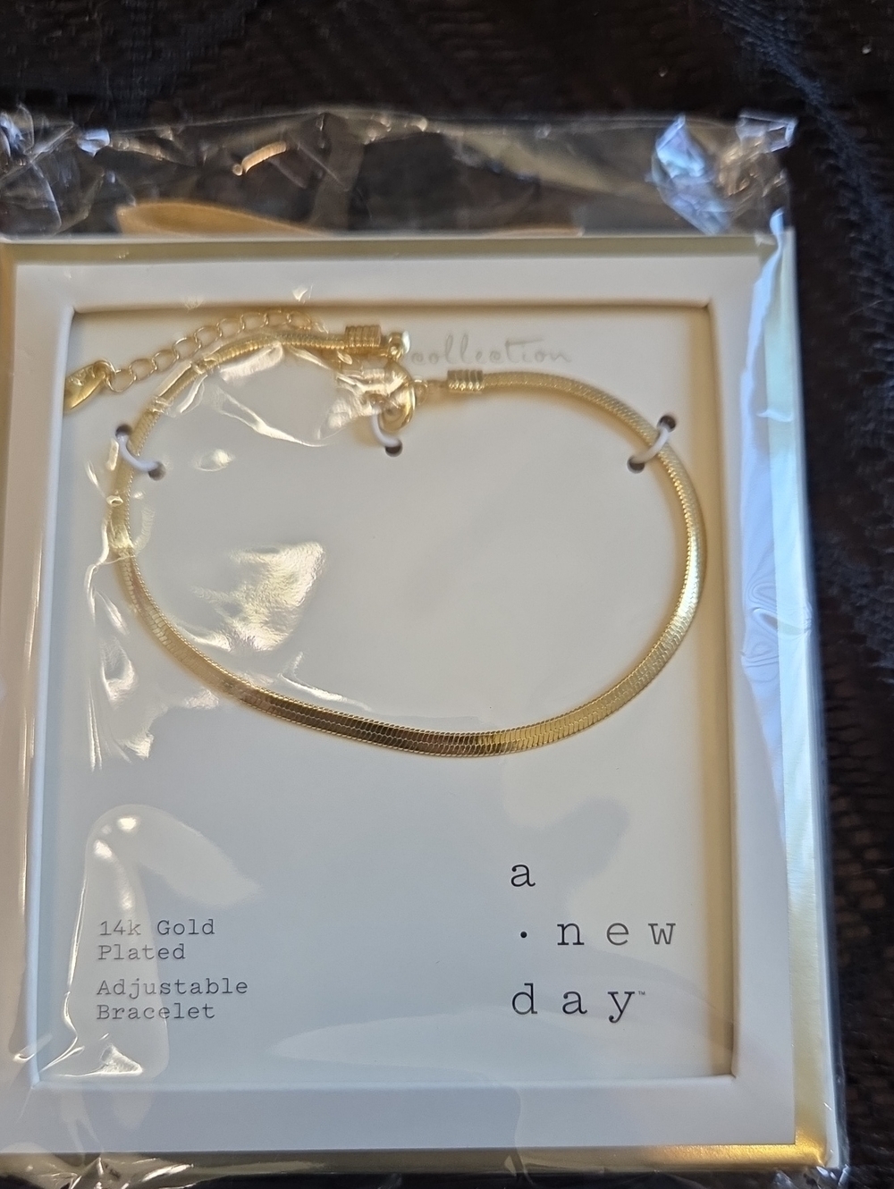 a new day Gold Plated Adjustable Snake Chain Bracelet - Gold